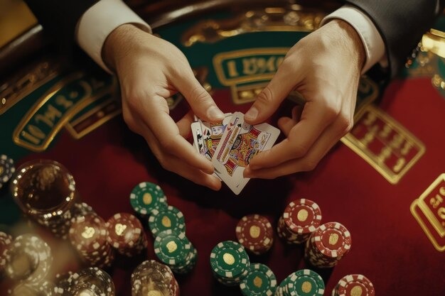 Live dealer at blackjack table with multiple camera angles